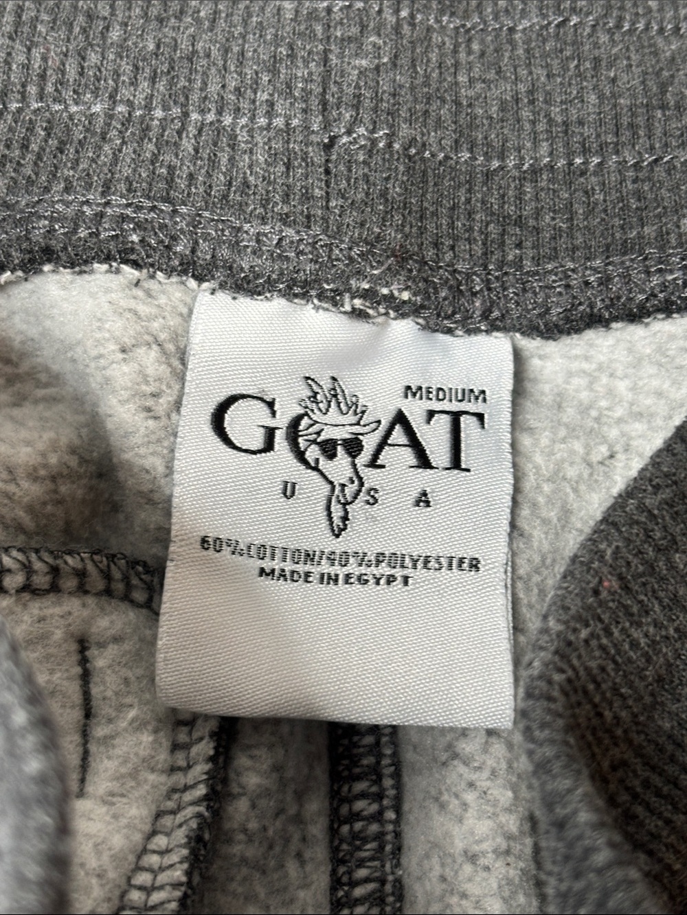 GOAT Brand Men’s Medium Charcoal Gray Jogger Sweatpants Crown Goat Logo Athletic - Picture 2 of 15